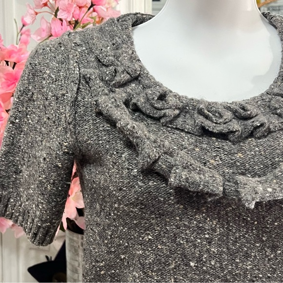 SONIA by Sonia Rykiel Gray Wool & Mohair Knit Top - Small P (Excellent Cond) - Picture 10 of 11